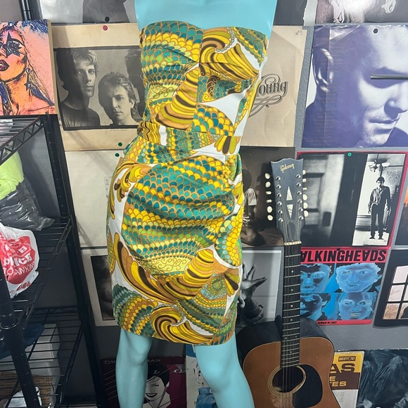 🔥TRINA TURK worn once GEO MOD COTTON DRESS SLEEVELESS BOHO SIZE 8 RETAIL $150 - Picture 2 of 13